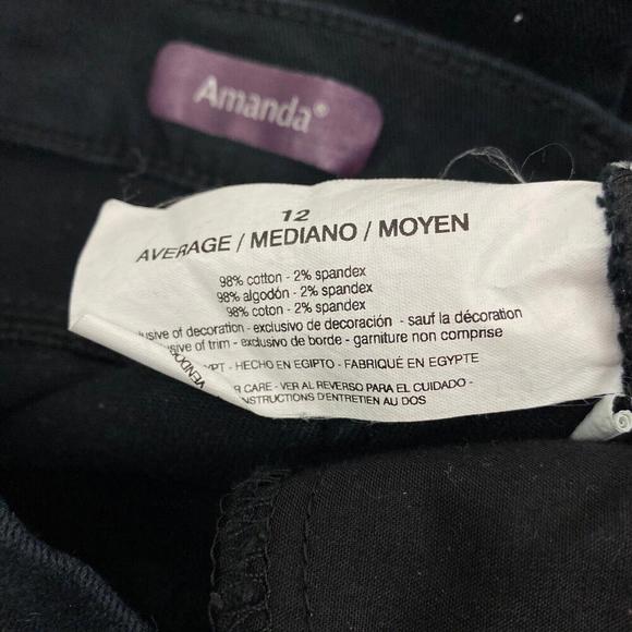 Gloria Vanderbilt Amanda Straight Leg Women's size 12P Black Denim Jeans - Picture 4 of 4